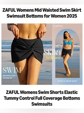 ZAFUL Swim Skirt Twist Bathing Bottoms